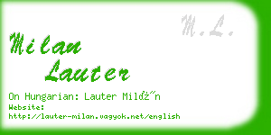 milan lauter business card